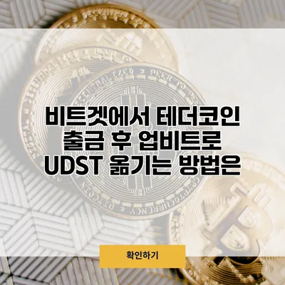 비트겟에서 테더코인 출금 후 업비트로 UDST 옮기는 방법은?
