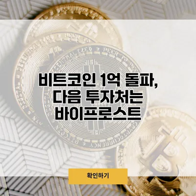 비트코인 1억 돌파, 다음 투자처는 바이프로스트?