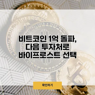 비트코인 1억 돌파, 다음 투자처로 바이프로스트 선택?
