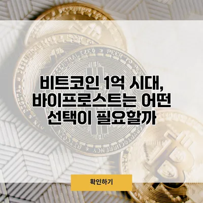 비트코인 1억 시대, 바이프로스트는 어떤 선택이 필요할까?