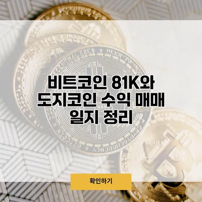 비트코인 81K와 도지코인 수익 매매 일지 정리