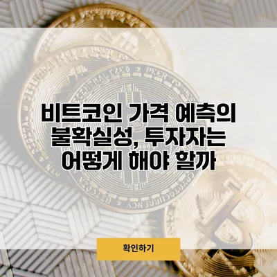 비트코인 가격 예측의 불확실성, 투자자는 어떻게 해야 할까?