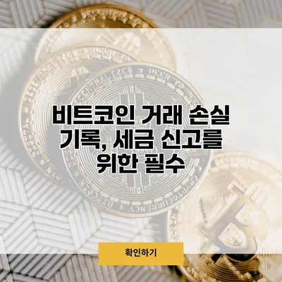 비트코인 거래 손실 기록, 세금 신고를 위한 필수