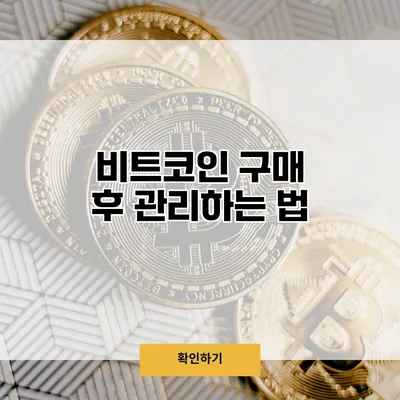 비트코인 구매 후 관리하는 법
