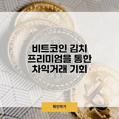 비트코인 김치 프리미엄을 통한 차익거래 기회