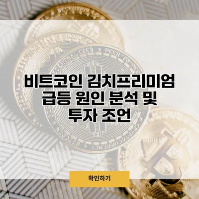 비트코인 김치프리미엄 급등 원인 분석 및 투자 조언