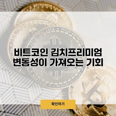 비트코인 김치프리미엄 변동성이 가져오는 기회