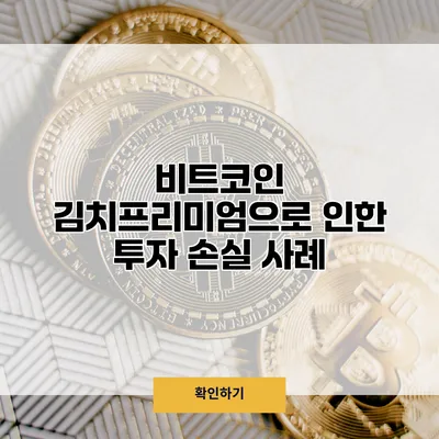 비트코인 김치프리미엄으로 인한 투자 손실 사례