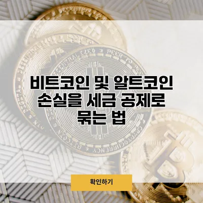 비트코인 및 알트코인 손실을 세금 공제로 묶는 법
