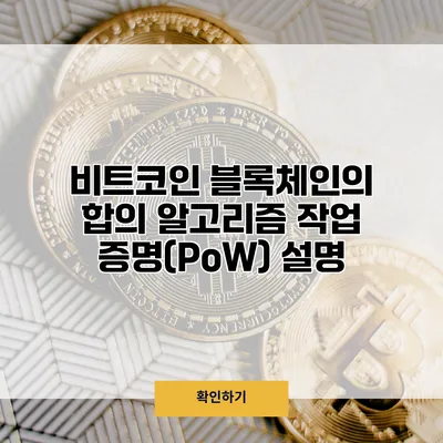 비트코인 블록체인의 합의 알고리즘 작업 증명(PoW) 설명