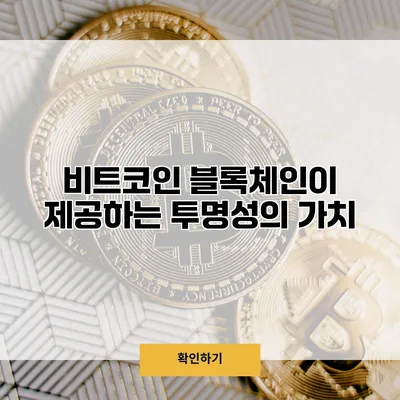 비트코인 블록체인이 제공하는 투명성의 가치