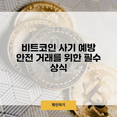 비트코인 사기 예방 안전 거래를 위한 필수 상식