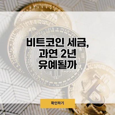 비트코인 세금, 과연 2년 유예될까?