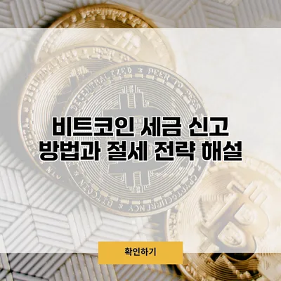 비트코인 세금 신고 방법과 절세 전략 해설