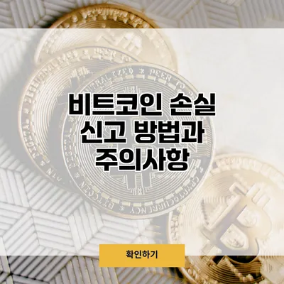 비트코인 손실 신고 방법과 주의사항