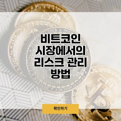 비트코인 시장에서의 리스크 관리 방법