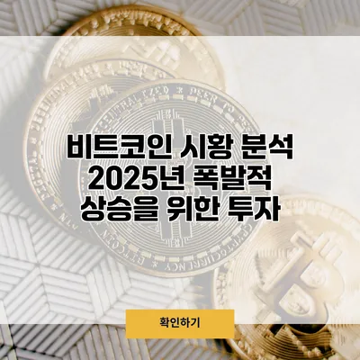 비트코인 시황 분석 2025년 폭발적 상승을 위한 투자