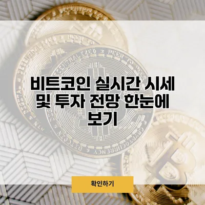 비트코인 실시간 시세 및 투자 전망 한눈에 보기