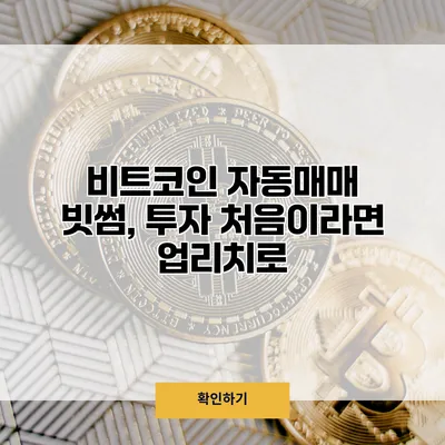 비트코인 자동매매 빗썸, 투자 처음이라면 업리치로