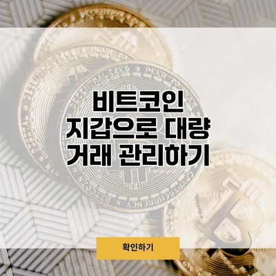 비트코인 지갑으로 대량 거래 관리하기