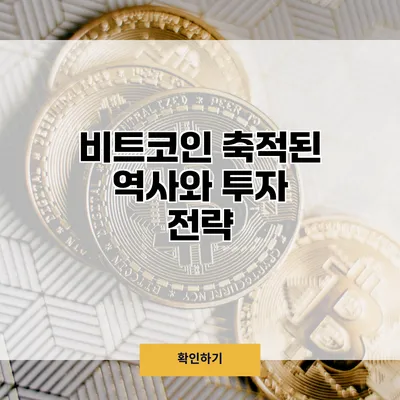 비트코인 축적된 역사와 투자 전략