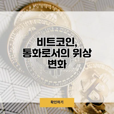 비트코인, 통화로서의 위상 변화