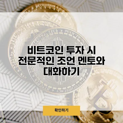 비트코인 투자 시 전문적인 조언 멘토와 대화하기