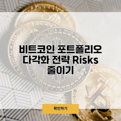 비트코인 포트폴리오 다각화 전략 Risks 줄이기