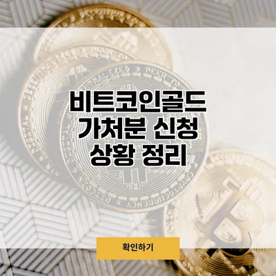 비트코인골드 가처분 신청 상황 정리