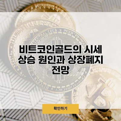 비트코인골드의 시세 상승 원인과 상장폐지 전망