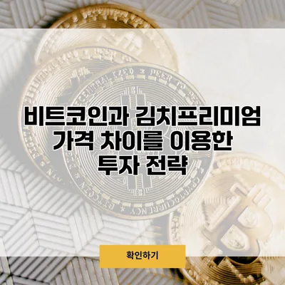 비트코인과 김치프리미엄 가격 차이를 이용한 투자 전략