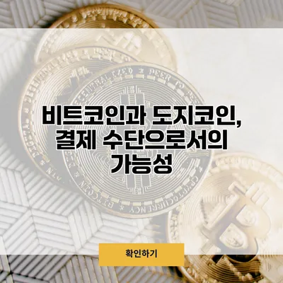 비트코인과 도지코인, 결제 수단으로서의 가능성