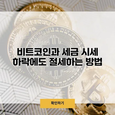 비트코인과 세금 시세 하락에도 절세하는 방법