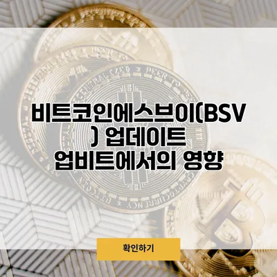 비트코인에스브이(BSV) 업데이트 업비트에서의 영향