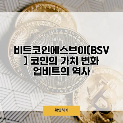비트코인에스브이(BSV) 코인의 가치 변화 업비트의 역사