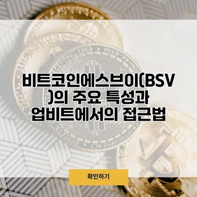비트코인에스브이(BSV)의 주요 특성과 업비트에서의 접근법