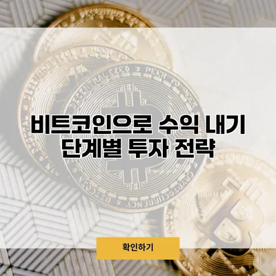 비트코인으로 수익 내기 단계별 투자 전략