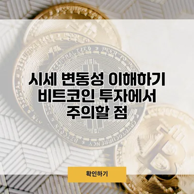 시세 변동성 이해하기 비트코인 투자에서 주의할 점