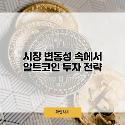 시장 변동성 속에서 알트코인 투자 전략