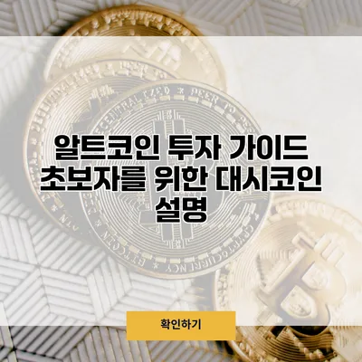 알트코인 투자 가이드 초보자를 위한 대시코인 설명