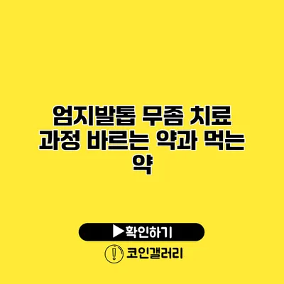 엄지발톱 무좀 치료 과정 바르는 약과 먹는 약