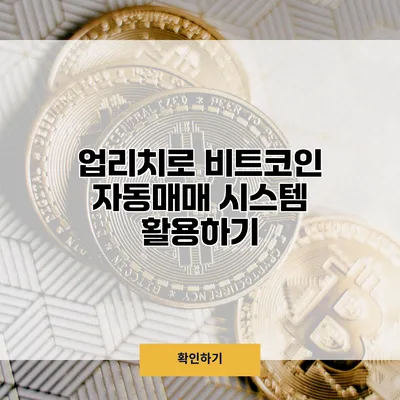 업리치로 비트코인 자동매매 시스템 활용하기