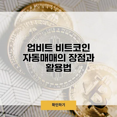 업비트 비트코인 자동매매의 장점과 활용법