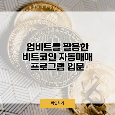 업비트를 활용한 비트코인 자동매매 프로그램 입문