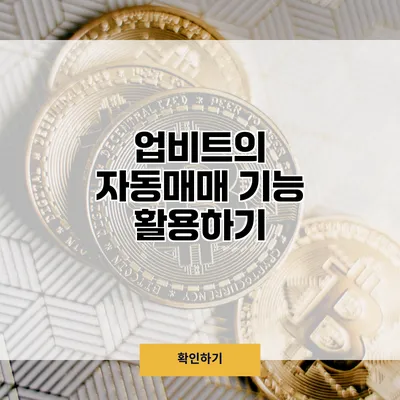 업비트의 자동매매 기능 활용하기