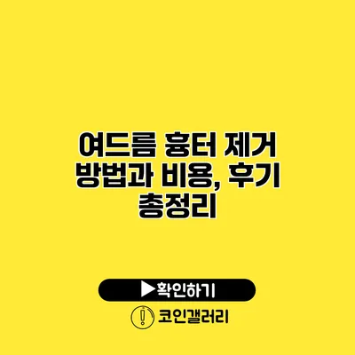 여드름 흉터 제거 방법과 비용, 후기 총정리