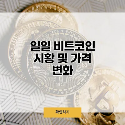 일일 비트코인 시황 및 가격 변화