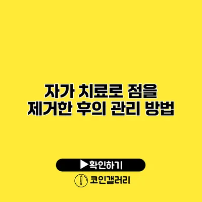 자가 치료로 점을 제거한 후의 관리 방법