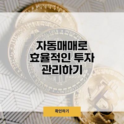 자동매매로 효율적인 투자 관리하기