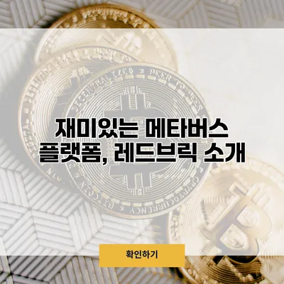 재미있는 메타버스 플랫폼, 레드브릭 소개